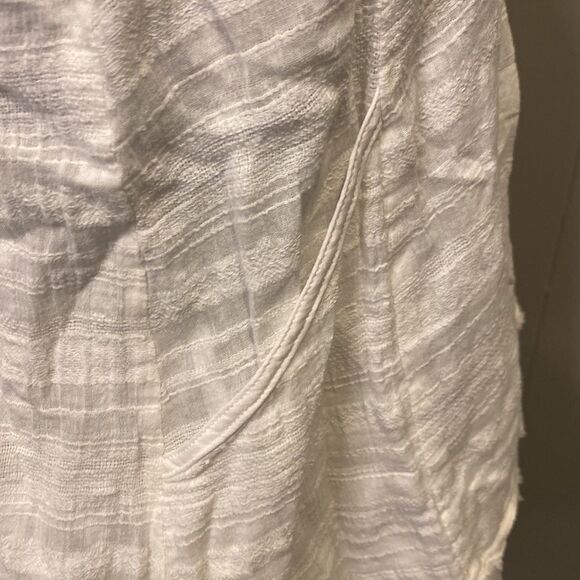 Anthropologie Lili’s Closet Extra Small Strap Tunic White 100% Cotton Pleated - Picture 4 of 9